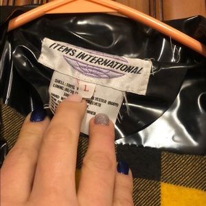 Long black Items International rain coat